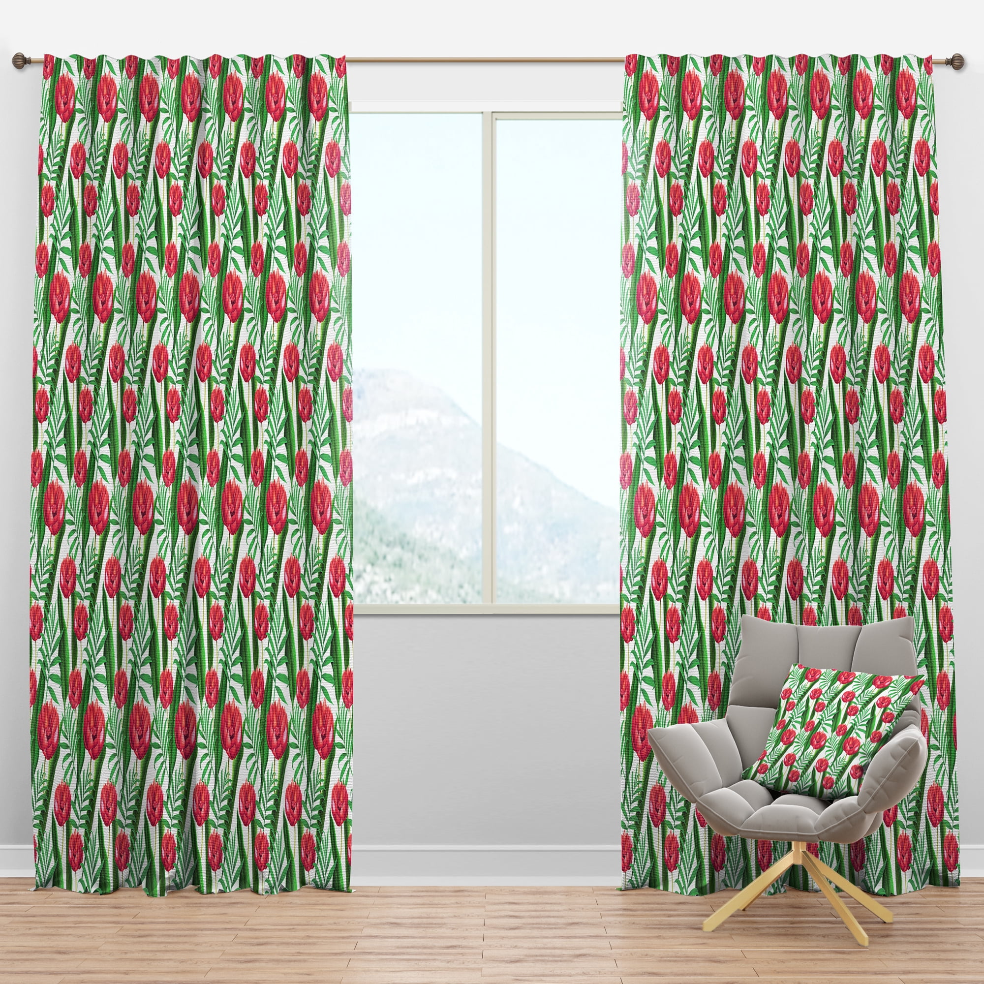 Designart 'Tropical Bright Mood XI' Floral Blackout Curtain Panel