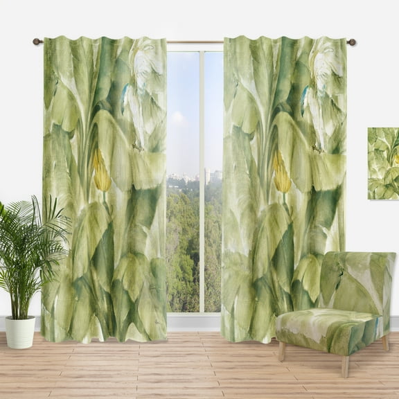 Designart 'Tropical Canopy II Green' Traditional Curtain Panel