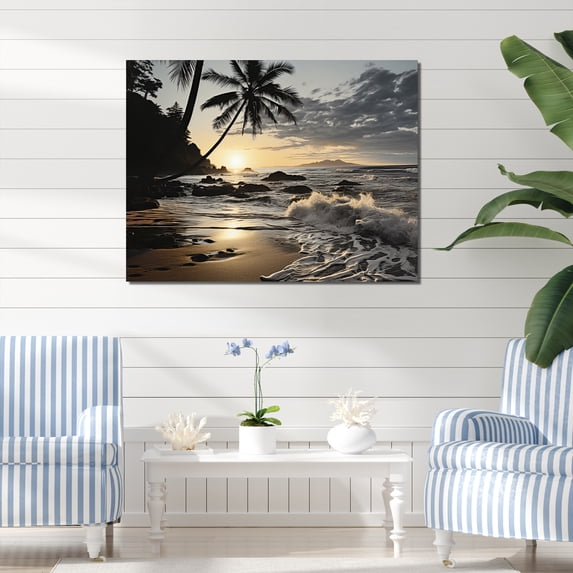 Designart "Tropical Escape Beach Photo IV" Nautical & Beach Canvas Art Print