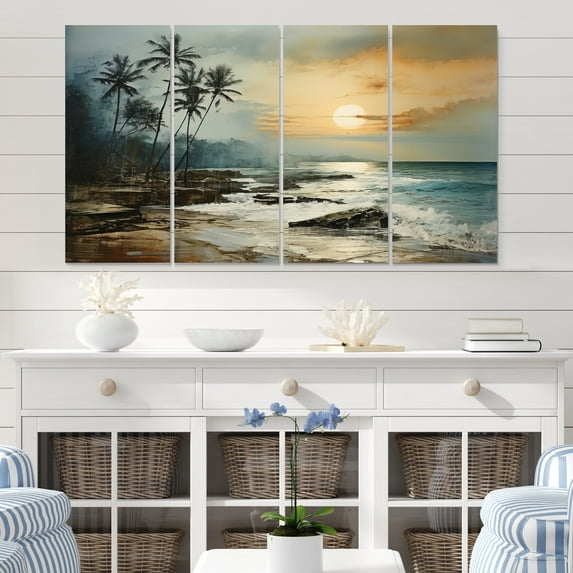 Designart "Tropical Escape Beach Photo VI" Nautical & Beach Metal Wall Art Set