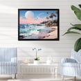 thumbnail image 1 of Designart "Tropical Escape at Green Beach II" Coastal Framed Wall Art Decor - Coastal Green Coastal Tropical Hallway Framed Wall Art Decor, 1 of 6