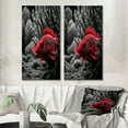 thumbnail image 1 of Designart "Tropical Fish Vibrant Black and Red IX" Animal Fish Wall Art Set Of 2 - Children's Art Black Wall Decor Set Of 2, 1 of 6