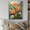 thumbnail image 1 of Designart "Tropical Flowers Birds of Paradise I" Floral Framed Wall Art - Traditional Orange Birds Of Paradise Entryway Framed Wall Art Print, 1 of 6