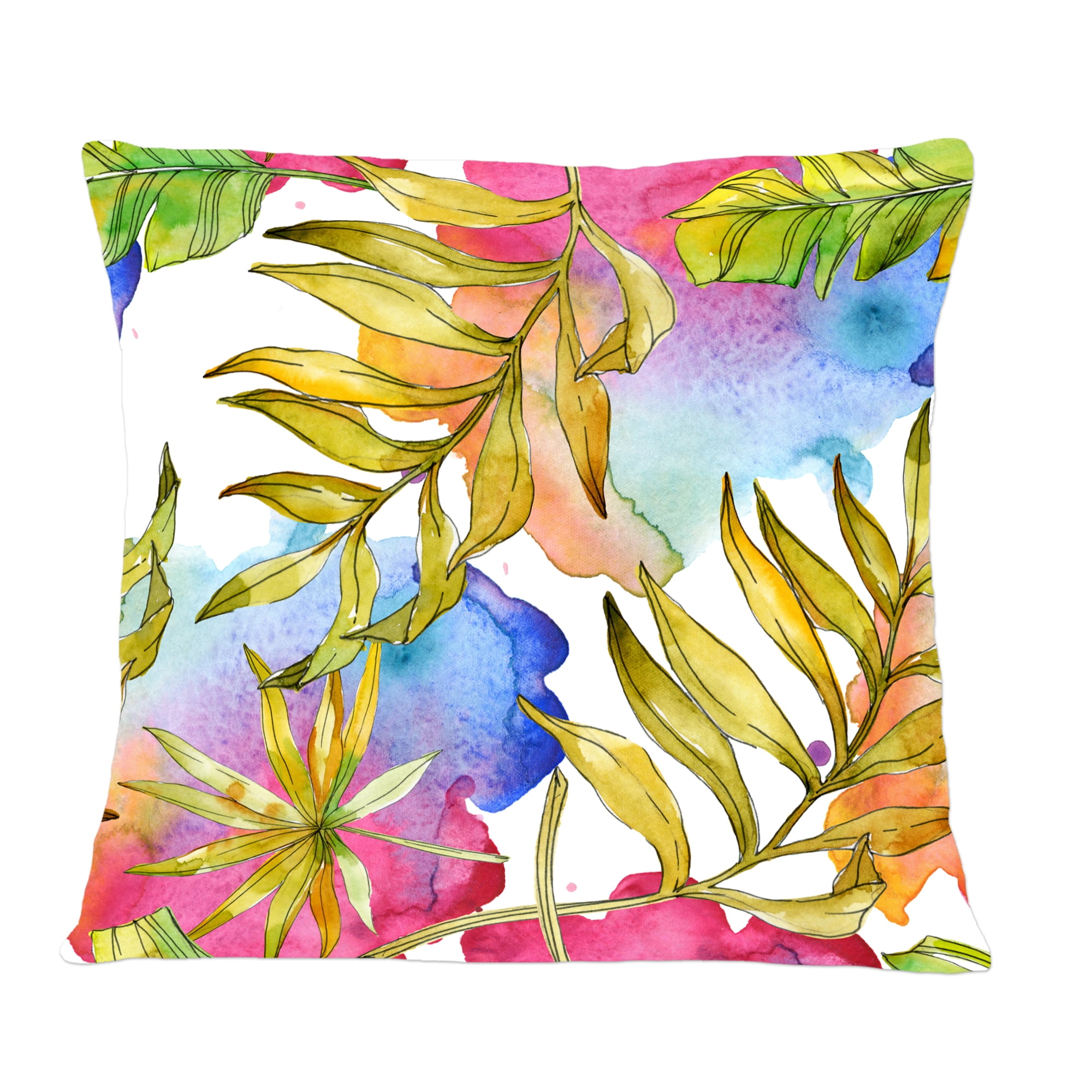 Designart Tropical Foliage IV' Mid-Century Modern Throw Pillow - 12x20