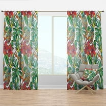 Designart 'Tropical Foliage Mood IV' Tropical Curtain Panel