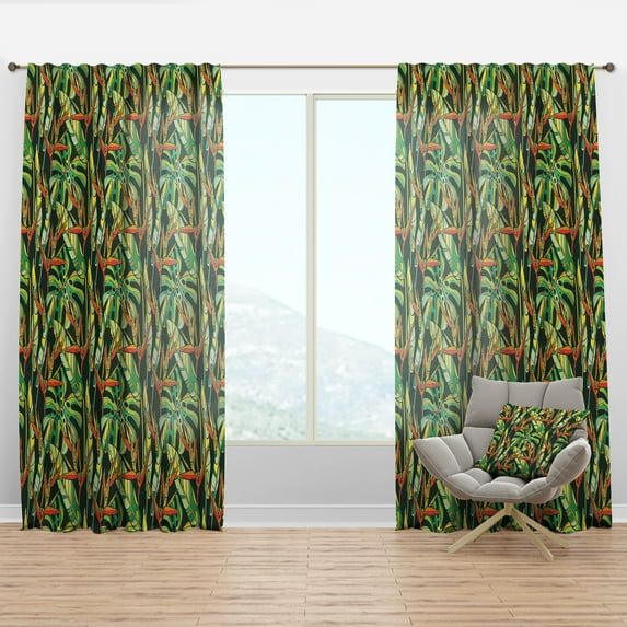 Designart 'Tropical Foliage Mood V' Tropical Curtain Panel