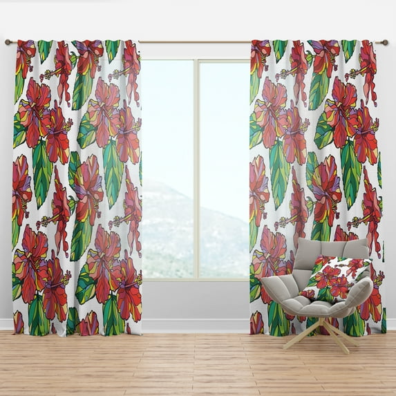 Designart 'Tropical Foliage Mood VI' Tropical Curtain Panel