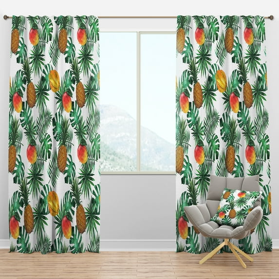 Designart 'Tropical Foliage Mood VII' Tropical Blackout Curtain Panel