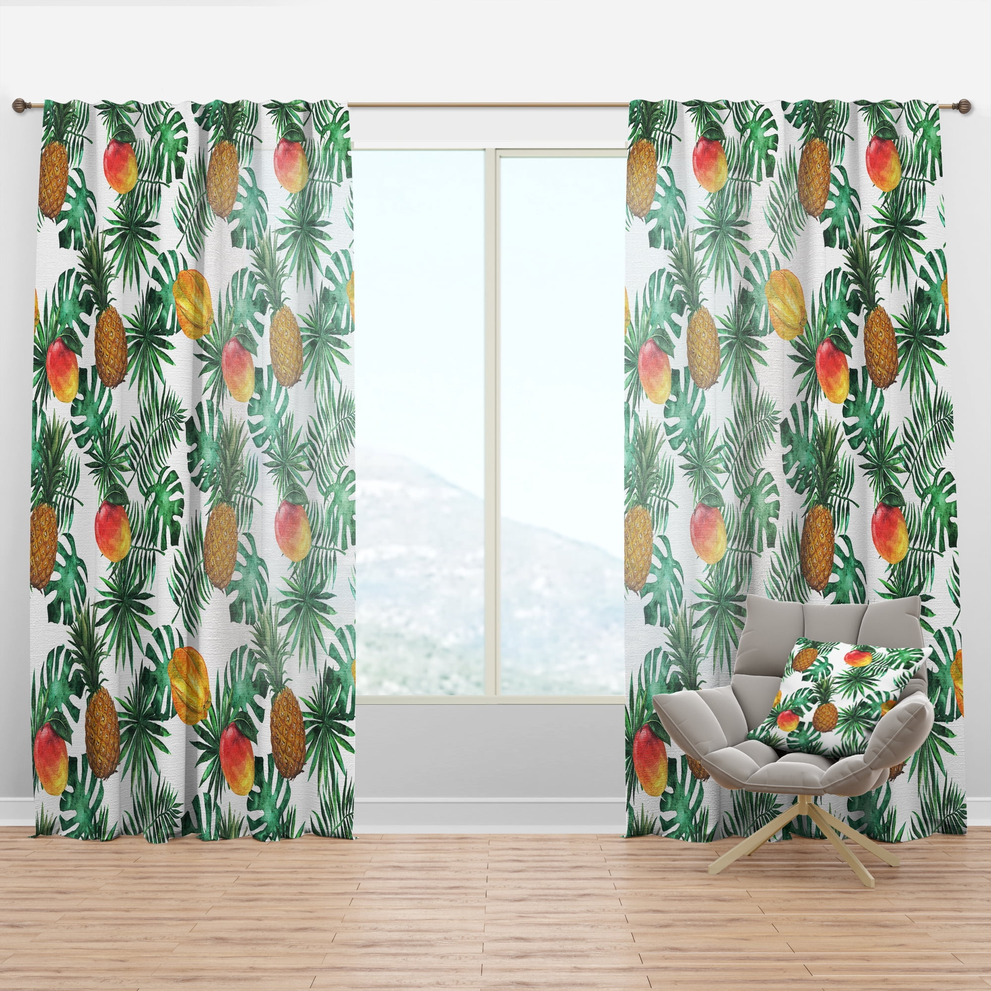 Designart 'Tropical Foliage Mood VII' Tropical Curtain Panel