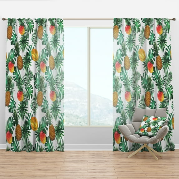 Designart 'Tropical Foliage Mood VII' Tropical Curtain Panel