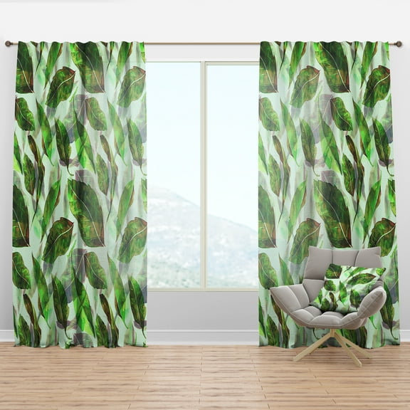 Designart 'Tropical Foliage Mood X' Modern & Contemporary Curtain Panel