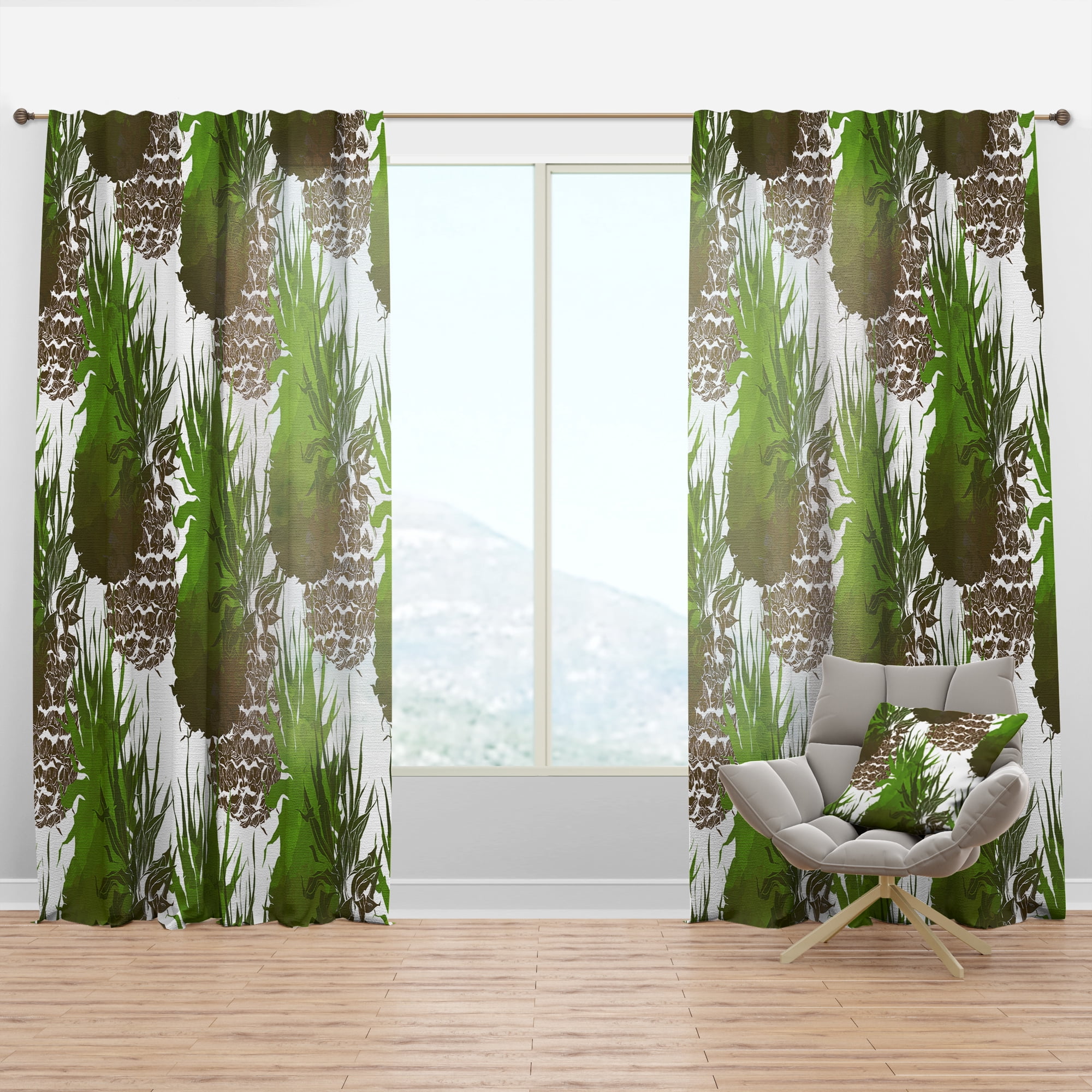 Designart 'Tropical Foliage Mood XI' Tropical Curtain Panel