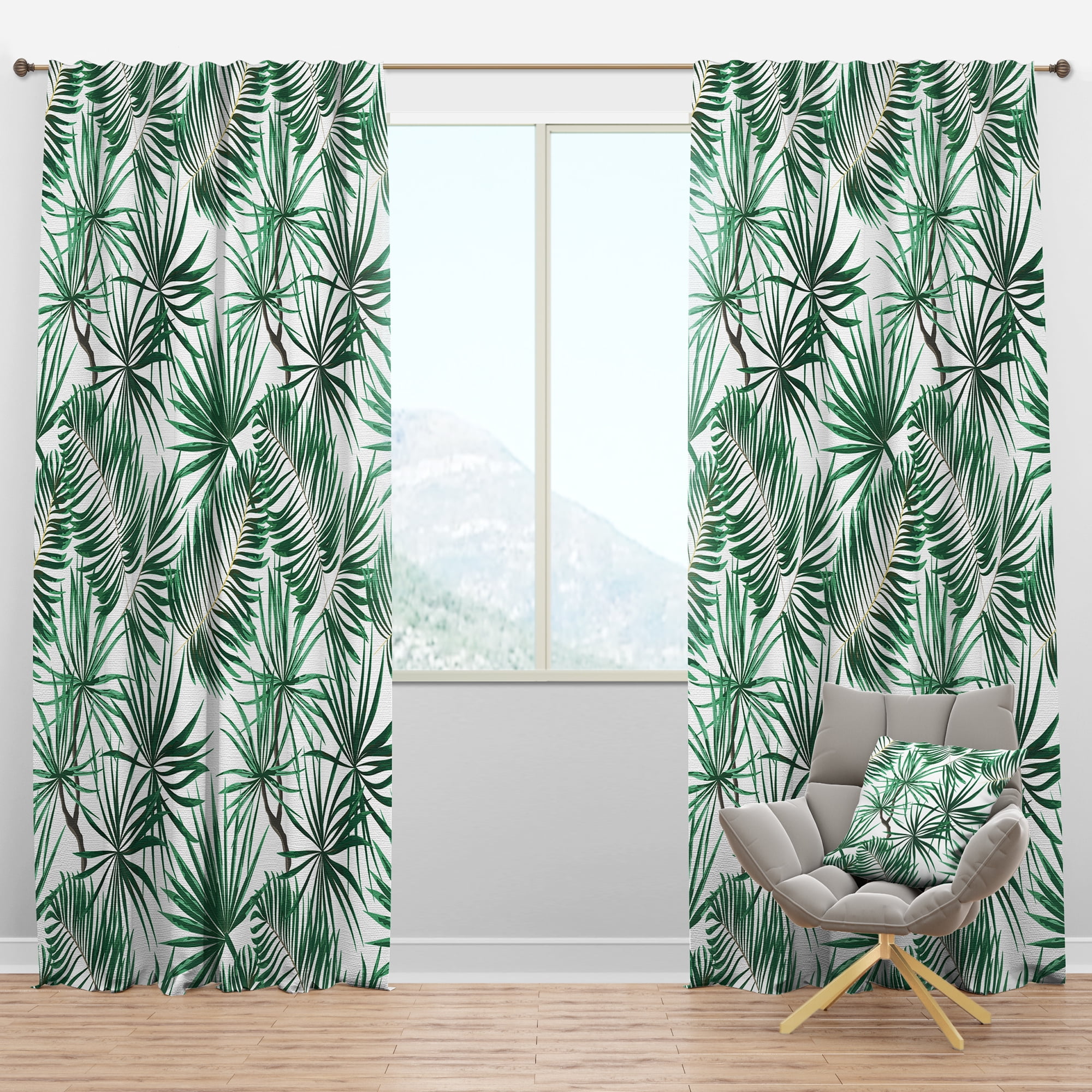 Designart 'Tropical Foliage Mood XII' Tropical Blackout Curtain Panel
