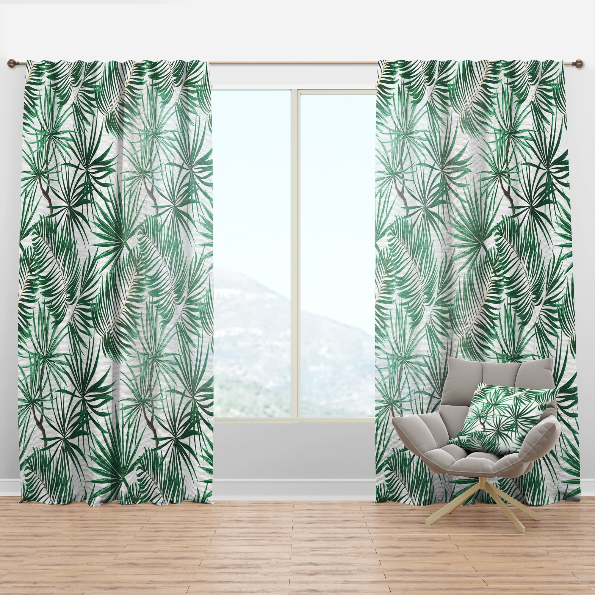 Designart 'Tropical Foliage Mood XII' Tropical Curtain Panel