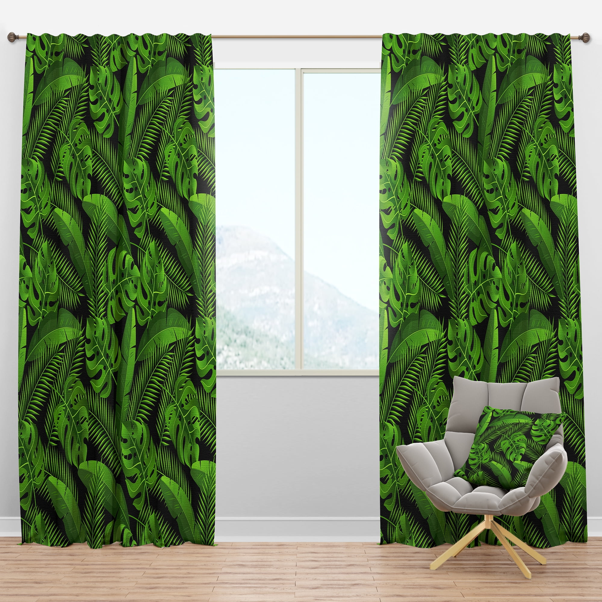 Designart 'Tropical Foliage Mood XIII' Tropical Blackout Curtain Panel