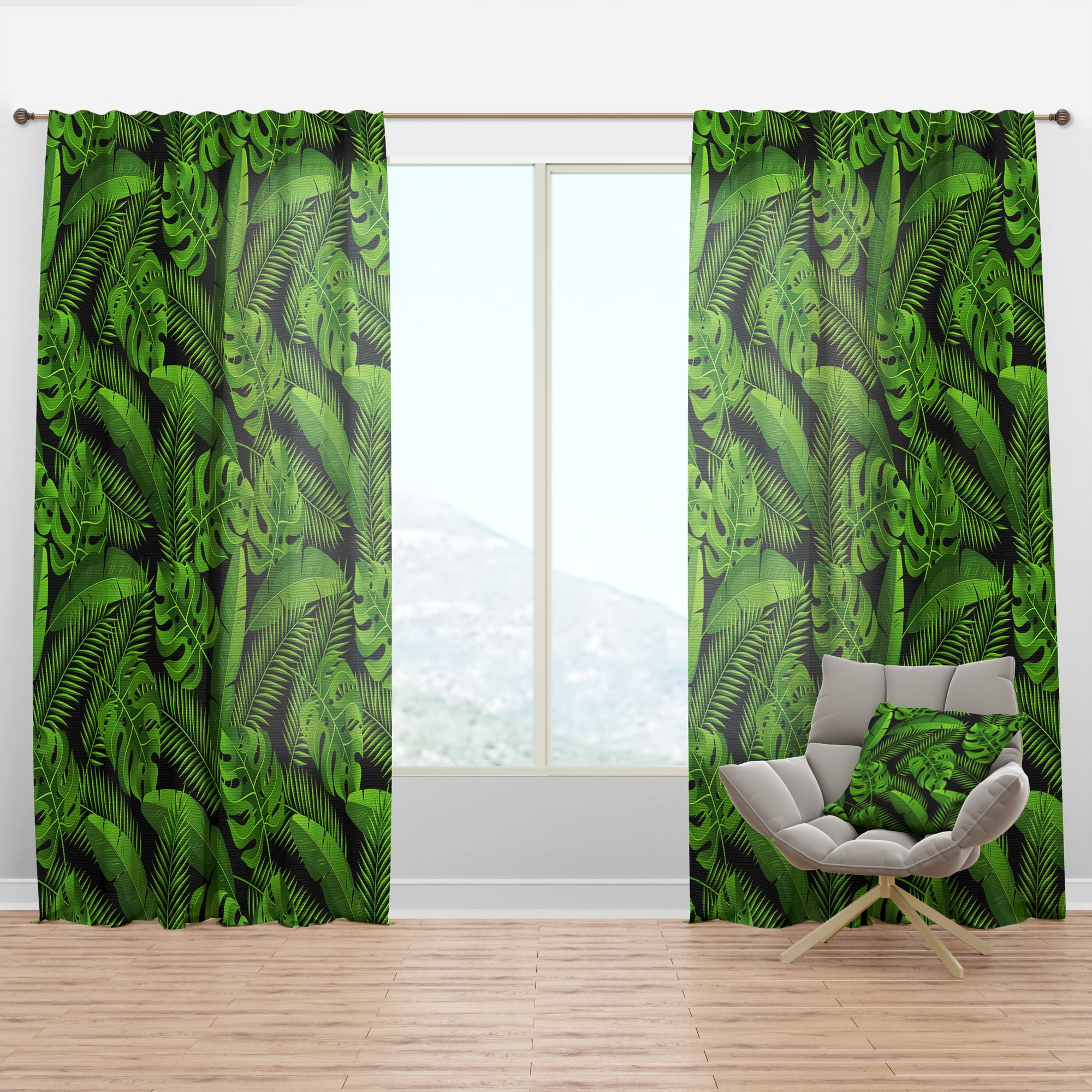 Designart 'Tropical Foliage Mood XIII' Tropical Curtain Panel