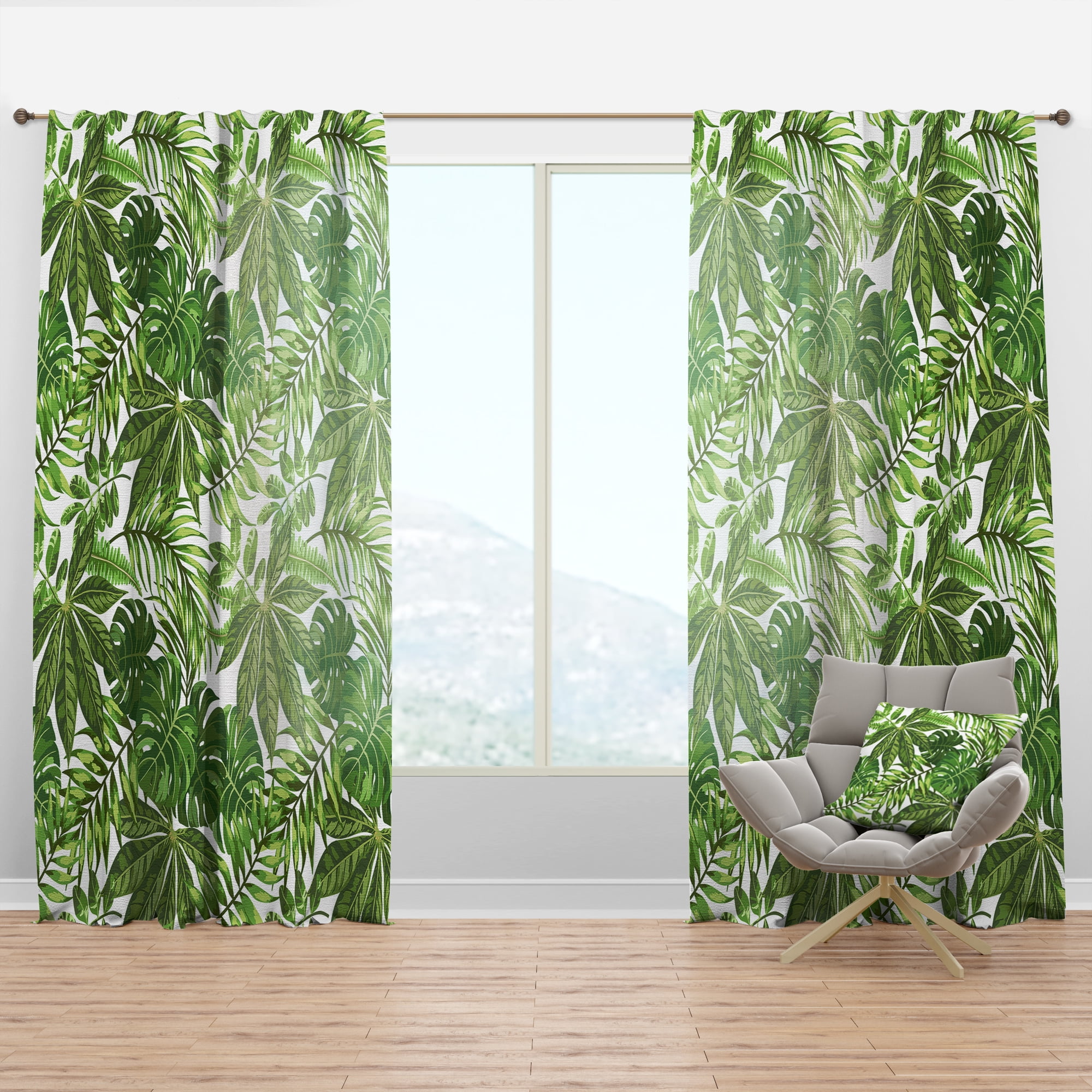 Designart 'Tropical Foliage Mood XIX' Tropical Curtain Panel