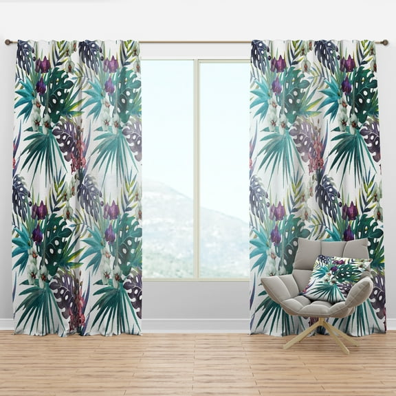 Designart 'Tropical Foliage Mood XVII' Tropical Curtain Panel