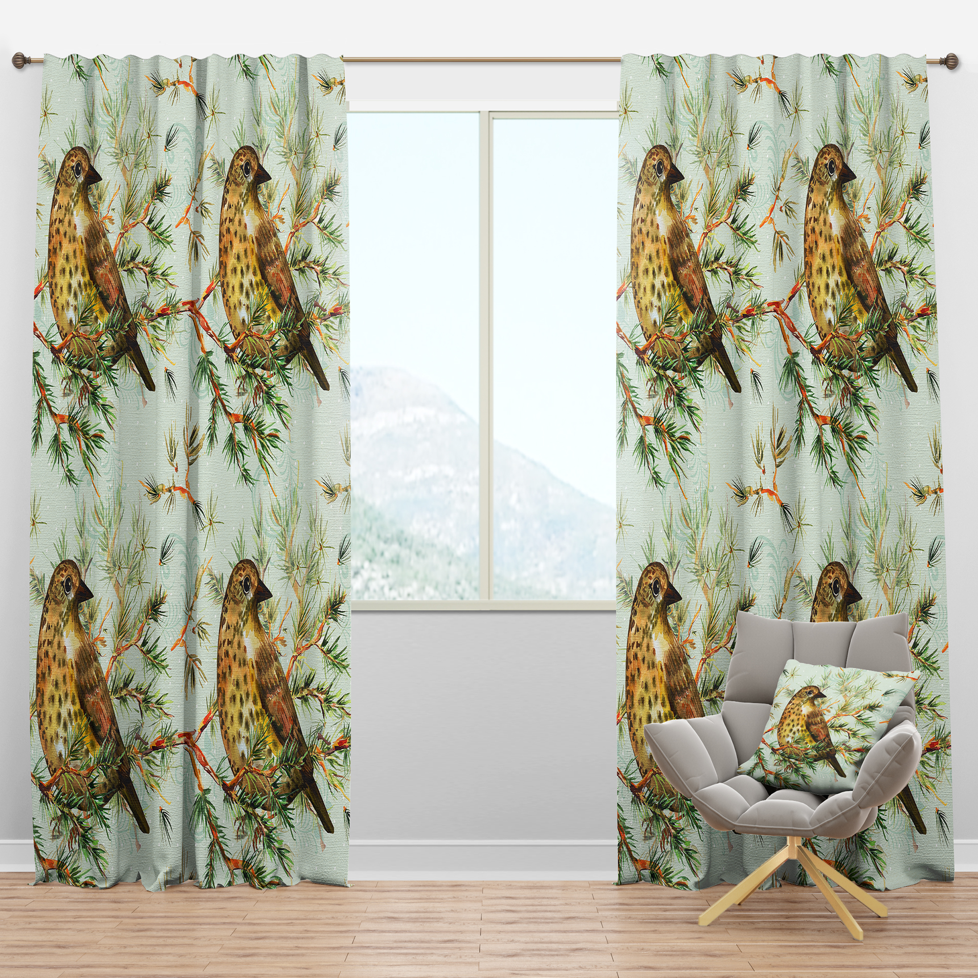 Designart 'Tropical Foliage Mood XXII' Animals Blackout Curtain Panel