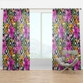 thumbnail image 1 of Designart 'Tropical Geometrics and Foliage' Mid-Century Modern Curtain Panel, 1 of 4