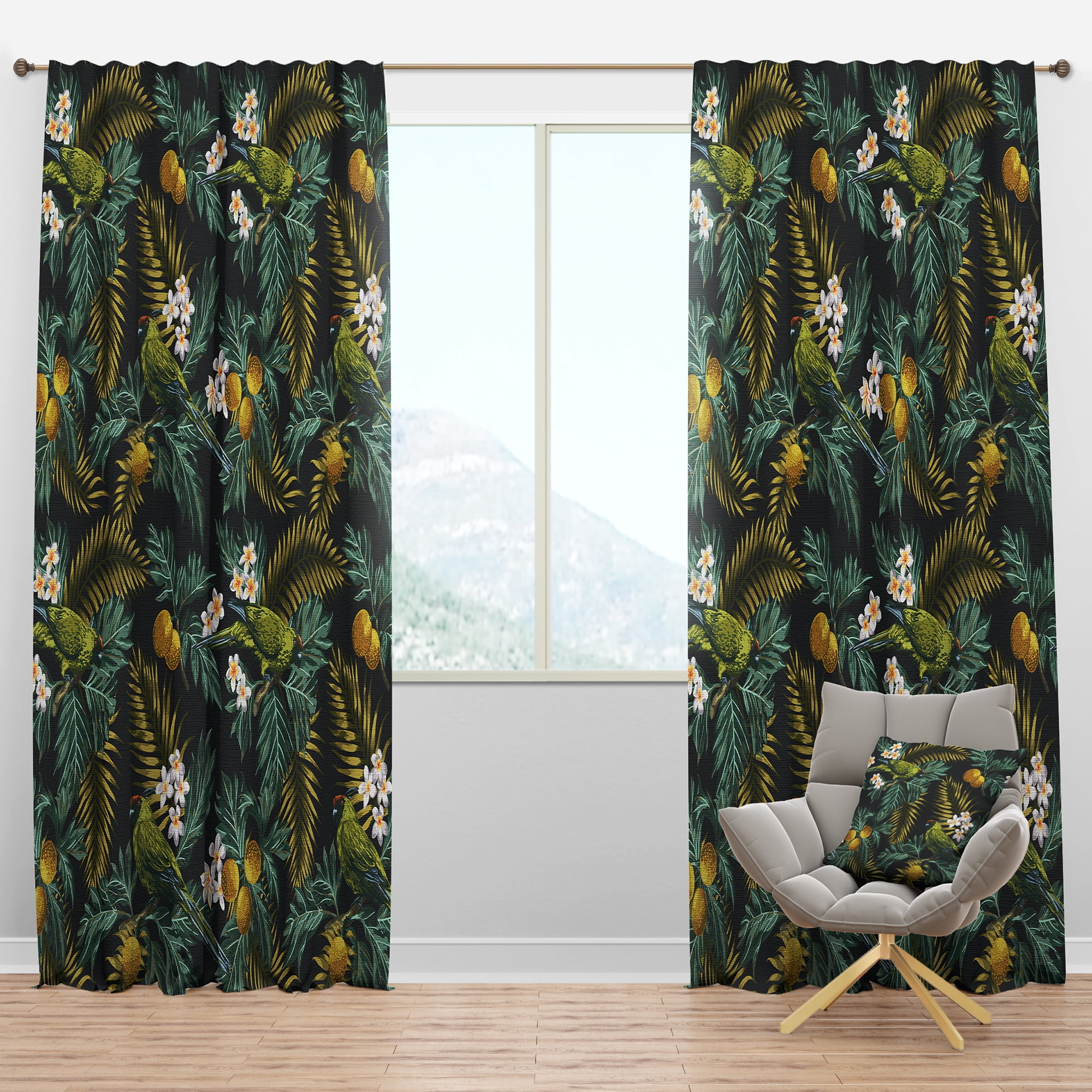 Designart 'Tropical Gloomy Mood III' Animals Blackout Curtain Panel