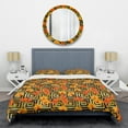 thumbnail image 1 of Designart 'Tropical Gold Luxury Pattern III' Mid-Century Modern Duvet Cover Set, 1 of 4