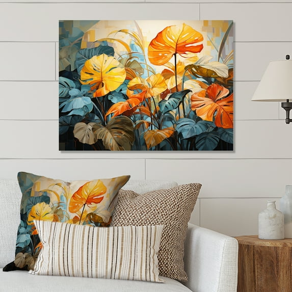 Designart "Tropical Green Foliage Lush Jungle" Tropical Metal Wall Art Prints