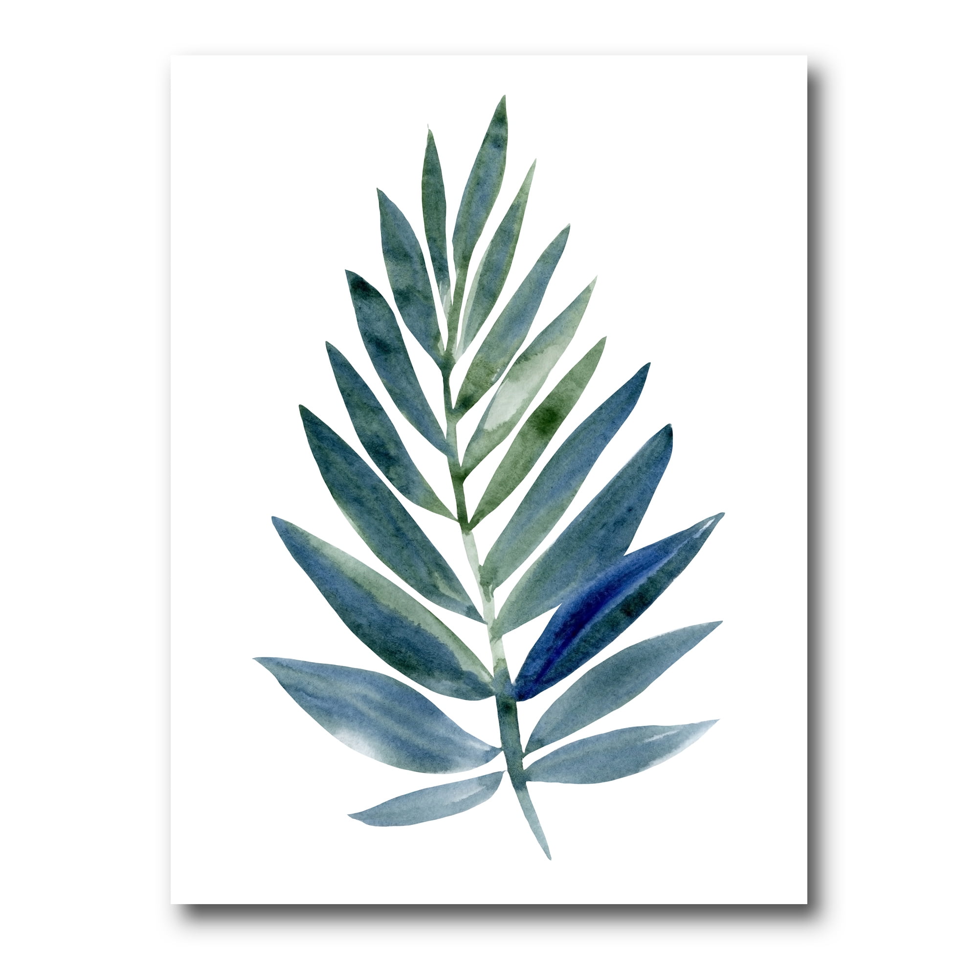Designart ' Tropical Green Leaf On White ' Farmhouse Canvas Wall Art Print