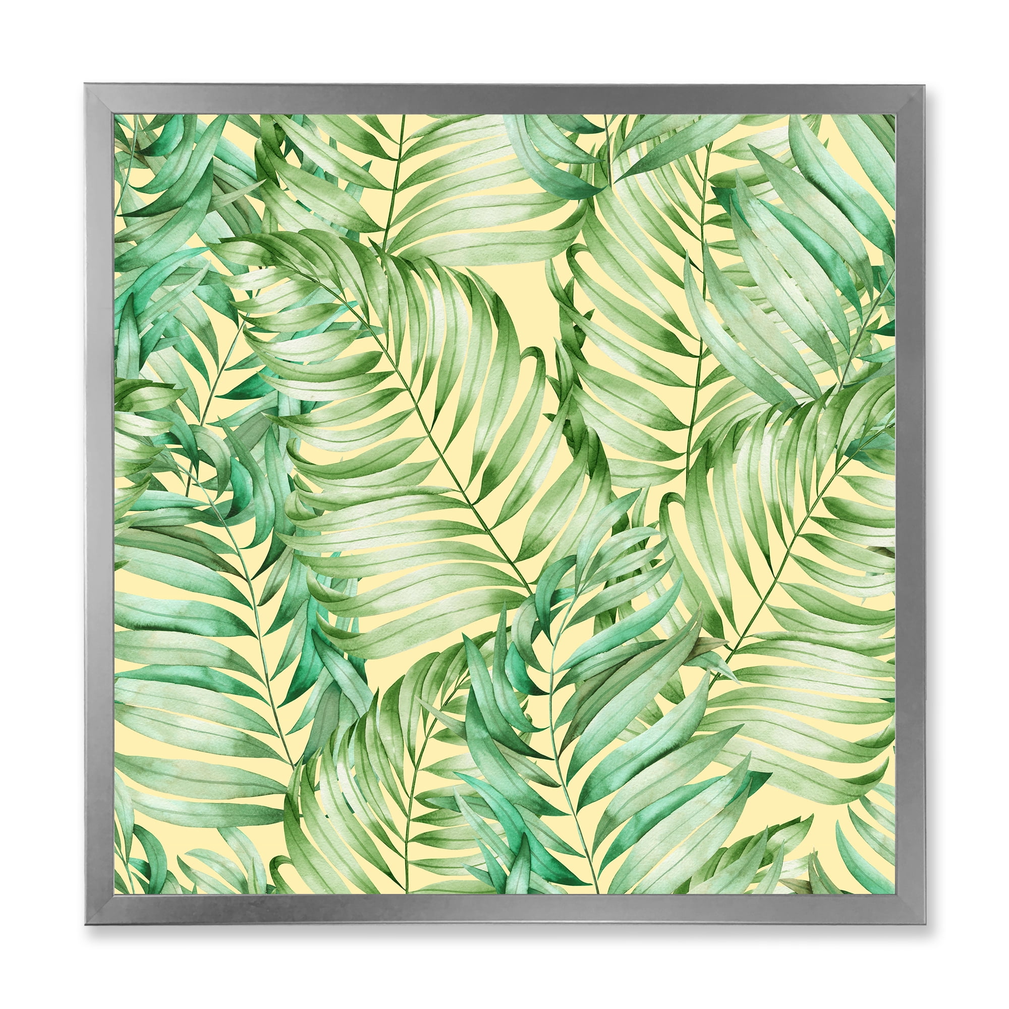 Designart 'Tropical Green Leaves of Monstera' Tropical Framed Art Print