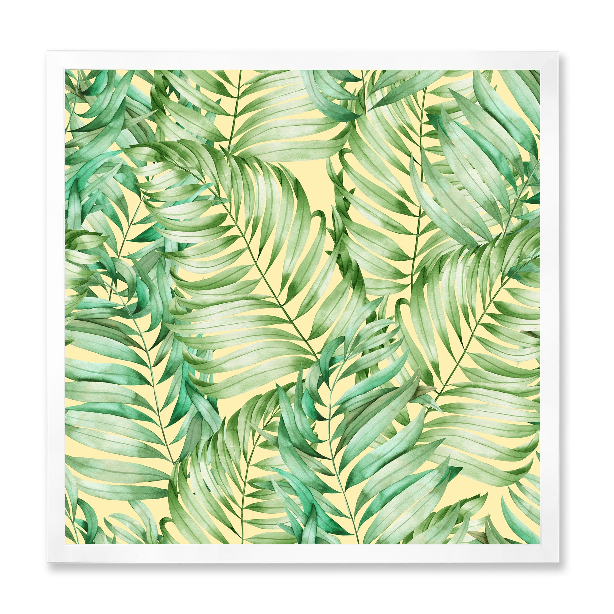 Designart 'Tropical Green Leaves of Monstera' Tropical Framed Art Print