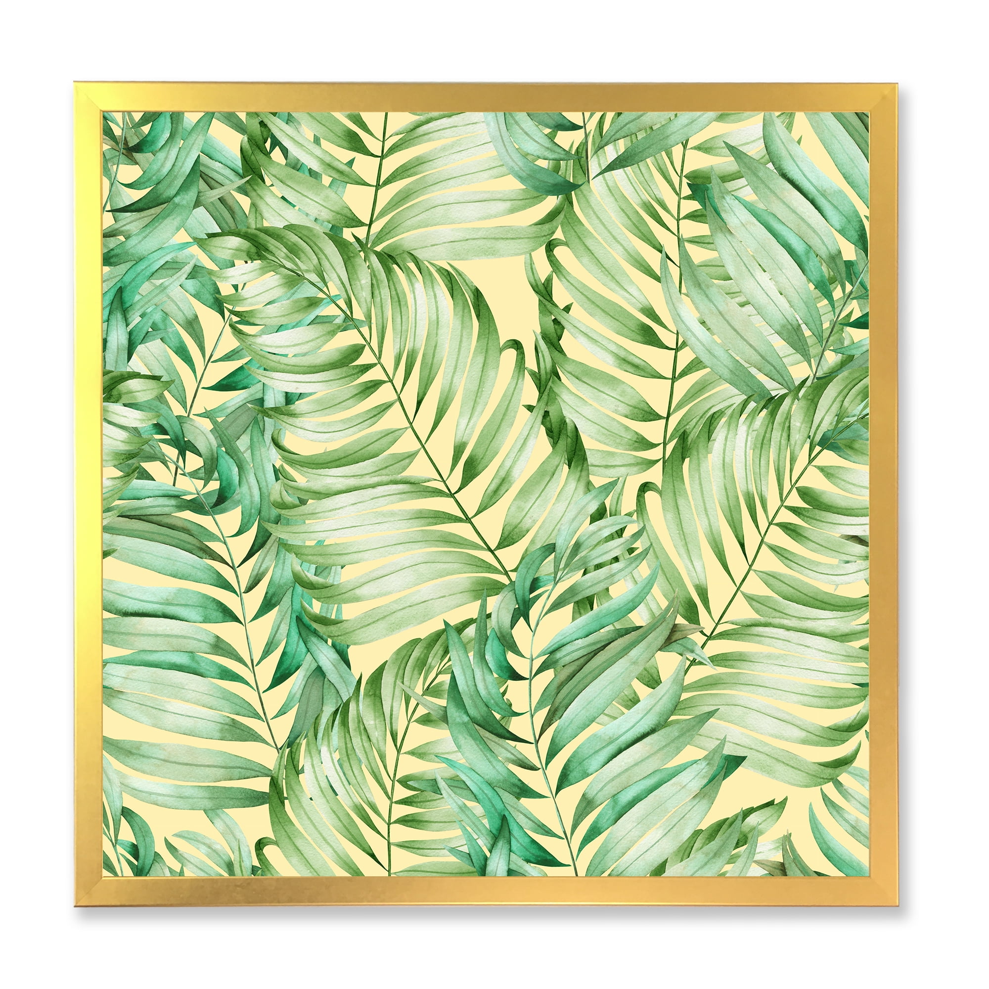 Designart 'Tropical Green Leaves of Monstera' Tropical Framed Art Print