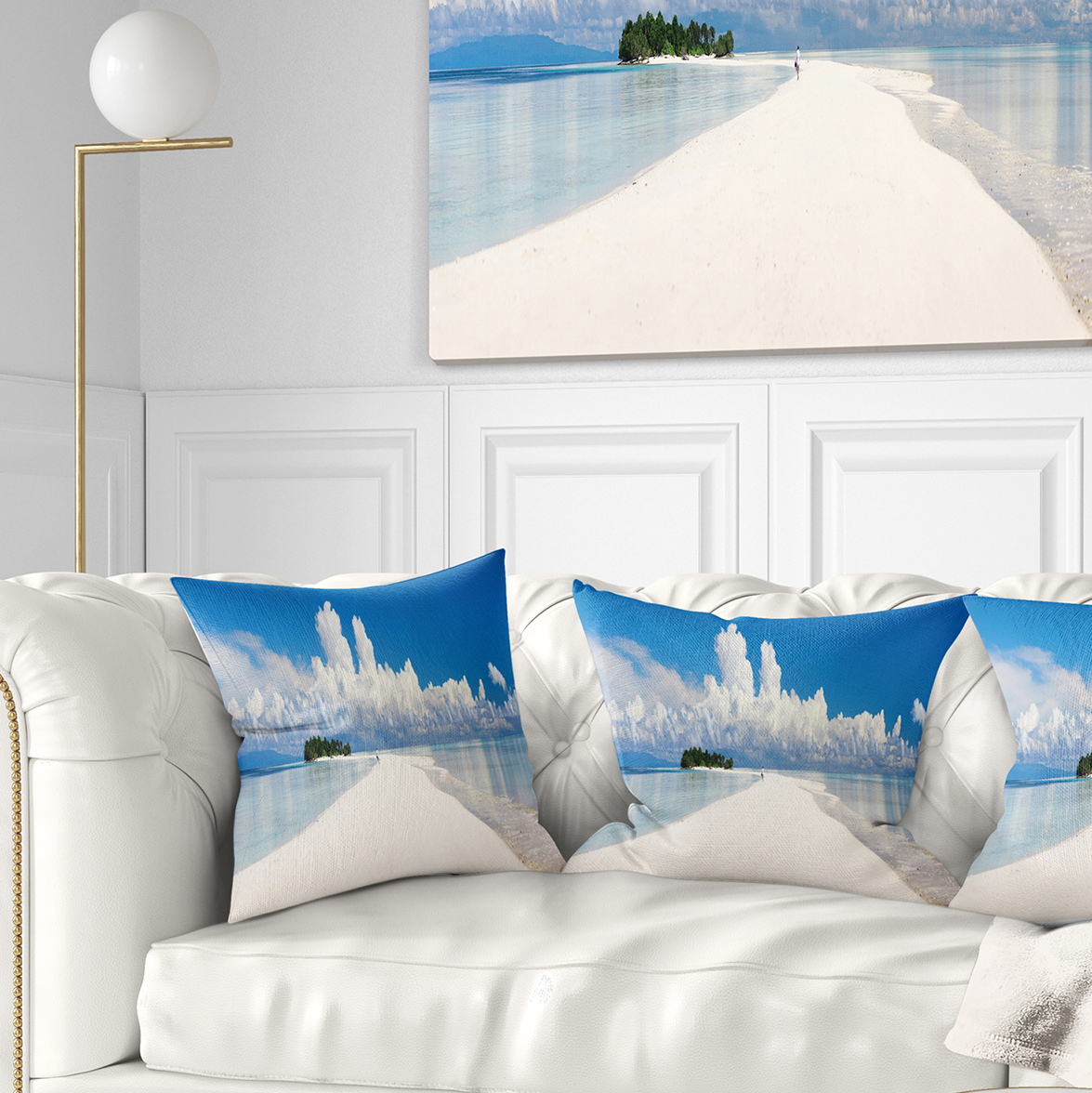 Designart Tropical Island Panorama - Landscape Photography Throw Pillow - 18x18