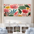thumbnail image 1 of Designart "Tropical Jungle Reverie Pink Florals II" Extra Large Floral Framed Wall Art - Traditional Pink Palms & Palm Trees Hallway Framed Wall Art Decor, 1 of 7