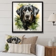 thumbnail image 1 of Designart "Tropical Labrador Art Portrait" Animals Framed Wall Art Decor - Modern Black Dog Hallway Framed Wall Art Decor, 1 of 6