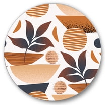 Designart 'Tropical Leaf Silhouettes and Shapes on White' Modern Circle Metal Wall Art 36x36 - Disc of 36