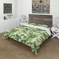 thumbnail image 1 of Designart 'Tropical Leaves, Green Bird and White Flowers' Animals Duvet Cover Set, 1 of 4