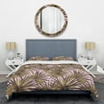 thumbnail image 1 of Designart 'Tropical Leaves On Pink' Mid-Century Modern Duvet Cover Set, 1 of 4