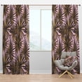 thumbnail image 1 of Designart 'Tropical Leaves On Pink Retro' Mid-Century Modern Blackout Curtain Panel, 1 of 4