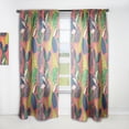 thumbnail image 1 of Designart 'Tropical Leaves Retro Pattern I' Mid-Century Modern Curtain Panel, 1 of 5