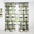 thumbnail image 1 of Designart 'Tropical Leaves Retro Pattern II' Mid-Century Modern Curtain Panel, 1 of 5