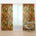 thumbnail image 1 of Designart 'Tropical Luxury Gold Pattern I' Mid-Century Modern Curtain Panel, 1 of 4