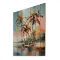 thumbnail image 1 of Designart "Tropical Minimalism Palm Trees wall art" Floral Print on Natural Pine Wood, 1 of 5