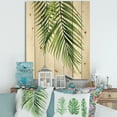 thumbnail image 1 of Designart 'Tropical Palm Branches' Tropical Print on Natural Pine Wood, 1 of 5