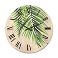 thumbnail image 1 of Designart 'Tropical Palm Branches' Tropical Wood Wall Clock, 1 of 5