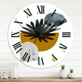 thumbnail image 1 of Designart 'Tropical Palm Leaf & Abstract Geometry Shapes I' Modern Wall Clock, 1 of 5