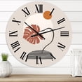 thumbnail image 1 of Designart 'Tropical Palm Leaf & Abstract Geometry Shapes Iii' Modern Wall Clock, 1 of 5