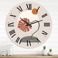 thumbnail image 1 of Designart 'Tropical Palm Leaf & Abstract Geometry Shapes Iii' Modern Wall Clock, 1 of 5
