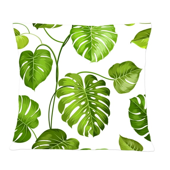 Designart Tropical Palm Leaves II' Mid-Century Modern Throw Pillow - 12x20