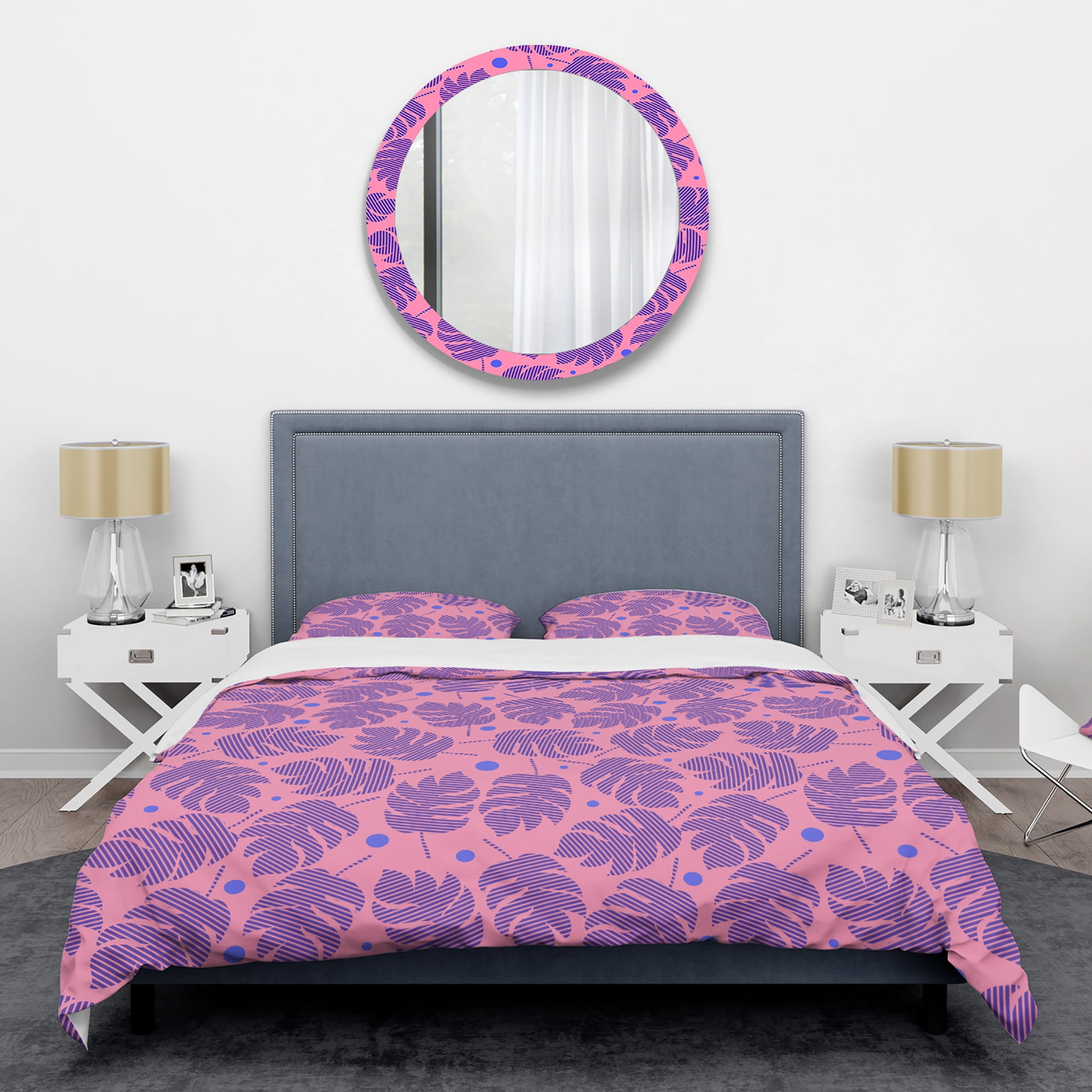 Designart 'Tropical Palm Leaves IV' Mid-Century Modern Duvet Cover Set