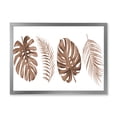 thumbnail image 1 of Designart 'Tropical Palm and Monstera Leaf In Terracotta' Traditional Framed Art Print, 1 of 4